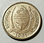 1991 Botswana 10 Thebe Coin African Gemsbuck Oryx Gazelle Deer Animal Wildlife