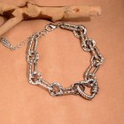 Sterling Silver Bracelet Heart Pendant Vintage Chain Unisex Jewelry