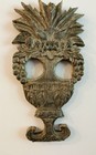 Hand Carved Rococo Wood Fruit And Flower Design Urn Shape Wall Plaque Rustic