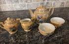 Vintage Child s Porcelain 7 Piece Gold Lusterware Tea Set Made In Japan