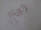 Donald Duck   Mickey Rooney Autograph Hound 1939 Disney Cel Drawing 2 Drawings
