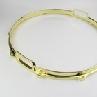 1 Pc Die Cast 14  Snare Drum Hoop 10 Lug   Hole Brass Finish Bottom Snare Side