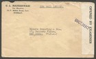 India 1945 Censored Sea Mail Letter Cover To Bombay To England