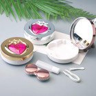 2 Pcs Heart Contact Lens Case Travel Kit  Cute Portable Contact Lens Box Holder 