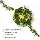 Artificial Garland With Led Fairy Lights Battery Operated Pack Green Leaves 1