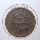 1853 Us Large Cent -braided Hair Coin -nice Brown Color-