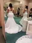 David s Bridal Wedding Dress Size 16  White  Train  Bustled  Full Lace  Lined