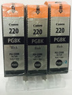 New Genuine Canon Pgi-220 Black 3pk Ink Cartridges Pixma Mp620  Mp620b  Mp640