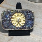 Belt Buckle Gold Tone Made In Usa    b10 