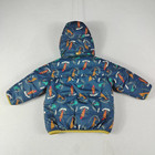 Patagonia Infant Hooded Jacket 6-12m Surf Fish Print Blue Warm Fleece Lined