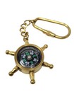 Brass Pocket Compass Maritime Nautical Vintage Style Keychain - Lot Of 6 Pcs