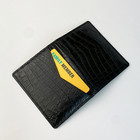 Black Genuine Crocodile Men Wallet Minimalist Leather Id Credit Card Holder