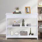X-design Console Table Wood Sofa Side Entryway Table W 1 Drawer 2 Shelves White