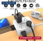 6 Ft Surge Protector Power Strip - 8 Widely Outlets With 4 Usb Ports  3 Side Out