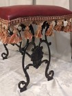 Cast Iron Vanity Stool Bench Seat Victorian Tassels Fleur Des Lei Tassels Padded
