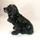 Vintage Mcm Ceramic Black Cocker Spaniel Dog Large 10 75  Statue Figure