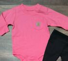 New  Baby Girl s Carhartt Long Sleeve Bodysuit And Leggings Outfit 3m-24m