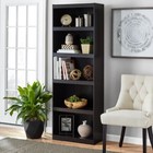 71  Tall Adjustable Framed 5-shelf Wood Bookcase Storage Shelving Wide Bookshelf