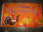 3x5 Happy Thanksgiving Flag 3 x5  Turkey   Pumpkin Decoration Banner 100d