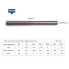 1pcs Threaded Rod 304 Stainless Steel Screw M2 M2 5 M3 M4 M5 M6 M8 M10 M12 M16