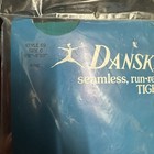 Vintage Danskin Tights Style 69 Size C Pine Turquoise Seamless Run Resist New