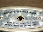 Vintage 3 3 4  Wide Albany Savings Bank Metal Traveling Teller Bank  no Key 