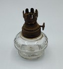 Antique Rare Miniature Cresolene Vapo Glass Brass Desk Oil Lamp