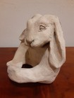 Vtg 1993 Signed Handmade Rabbit Wall table Decor 6  Usa By Goosecreek Products