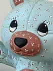 Vintage Kimple Teddy Bear Piggy Bank Nursery Decor Hand Painted Quilted Ceramic