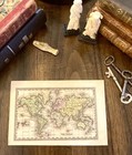 The World  1834 Original Map  Excellent Condition 