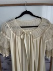 Vintage Movie Star Ivory cream Nylon Peignoir Robe Puff Sleeves Lace Usa Size M