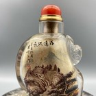 Chinese Old Beijing Glaze Inside Painting Landscape Exquisite Bottle Art