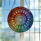 Rainbow Spiral Stained Glass Suncatcher Rainbow Window Hanging Rainbow Glass Art