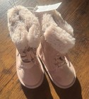 Old Navy Pink Faux Fur Lace Up Boots Toddler Girls Size 5 Nwt