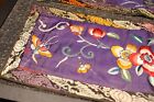 2 Vintage Chinese Silk Embroidery Panel Butterflies   Flowers  Unknown   Era