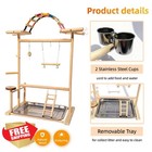 Mtiemxig Bird Play Stand Wood Beads Swing Parrots Cockatiels Perch