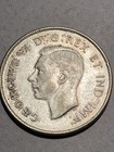 1945 Canada Silver 50-cent Half Dollar Coin - 80  Silver George Vi