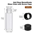 500x 4 10 30ml Glass Vials Amber clear Vials With Caps Small Lab Vials Sample