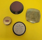 Vintage Lot 4 Makeup Powder Compacts Richard Hudnut floral Brass Military Rare 