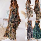                women Boho Floral Maxi Dress Cocktail Party Evening Summer Beach Sundress