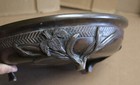 Antique Asian Chinese Brass Metal Footed Vase Bowl 11 5x3 5  Leaf Censer Burner