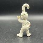 Vintage Geo Z Lefton Candy Cane Kid Figurine Pixie Elf Stands Red Hair Signed