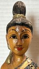 Antique Sawasdee Lady Wooden Welcoming Statue Hand-carved Hand-painted  r 