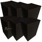 96 Pack 12 x 2 x1  Acoustic Foam Panel Wedge Studio Soundproofing Wall Tiles-usa