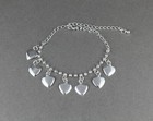 Silver Heart Anklet Charm Dangle Pendant Adjustable Ankle Bracelet Dangly