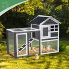 47  Wooden Rabbit Hutch Outdoor Chicken Coop Indoor Bunny Cage Pet House W  Run