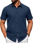 Men s Short Sleeve Button Down Dress Shirt Wrinkle Free Summer Business Casual