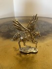 Pegasus Winged Horse Metal Figurine Gold Colored Small Galloping 3 5 Inch