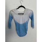 Gk Elite Blue White Ombre Rhinestone Gymnastics Leotard Adult Small As Sbg201