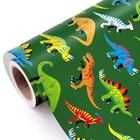  Dinosaur Wrapping Paper Roll - Mini Roll - 17 Inch X 9 8 Feet - Green 